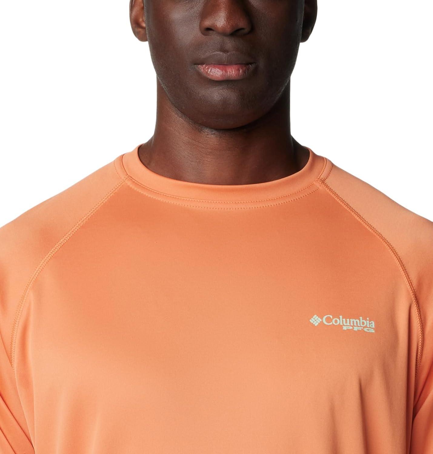 imageColumbia Mens PFG Terminal Tackle Long Sleeve ShirtDusty OrangeNew Mint Logo