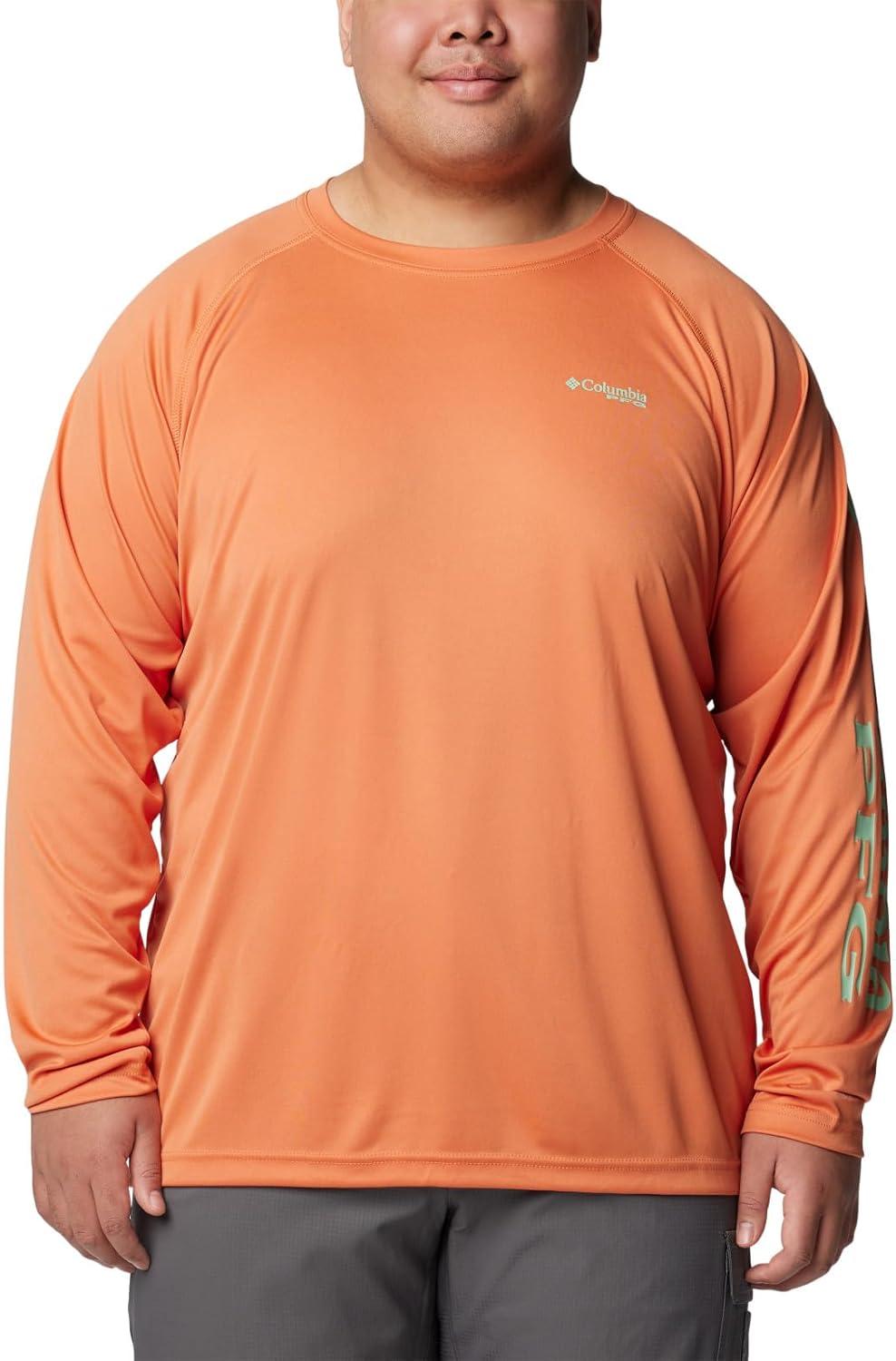 imageColumbia Mens PFG Terminal Tackle Long Sleeve ShirtDusty OrangeNew Mint Logo