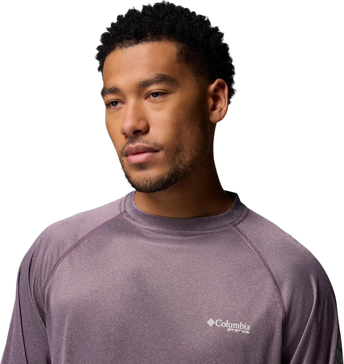 imageColumbia Mens PFG Terminal Tackle Long Sleeve ShirtDusty Purple HeatherCool Grey Logo