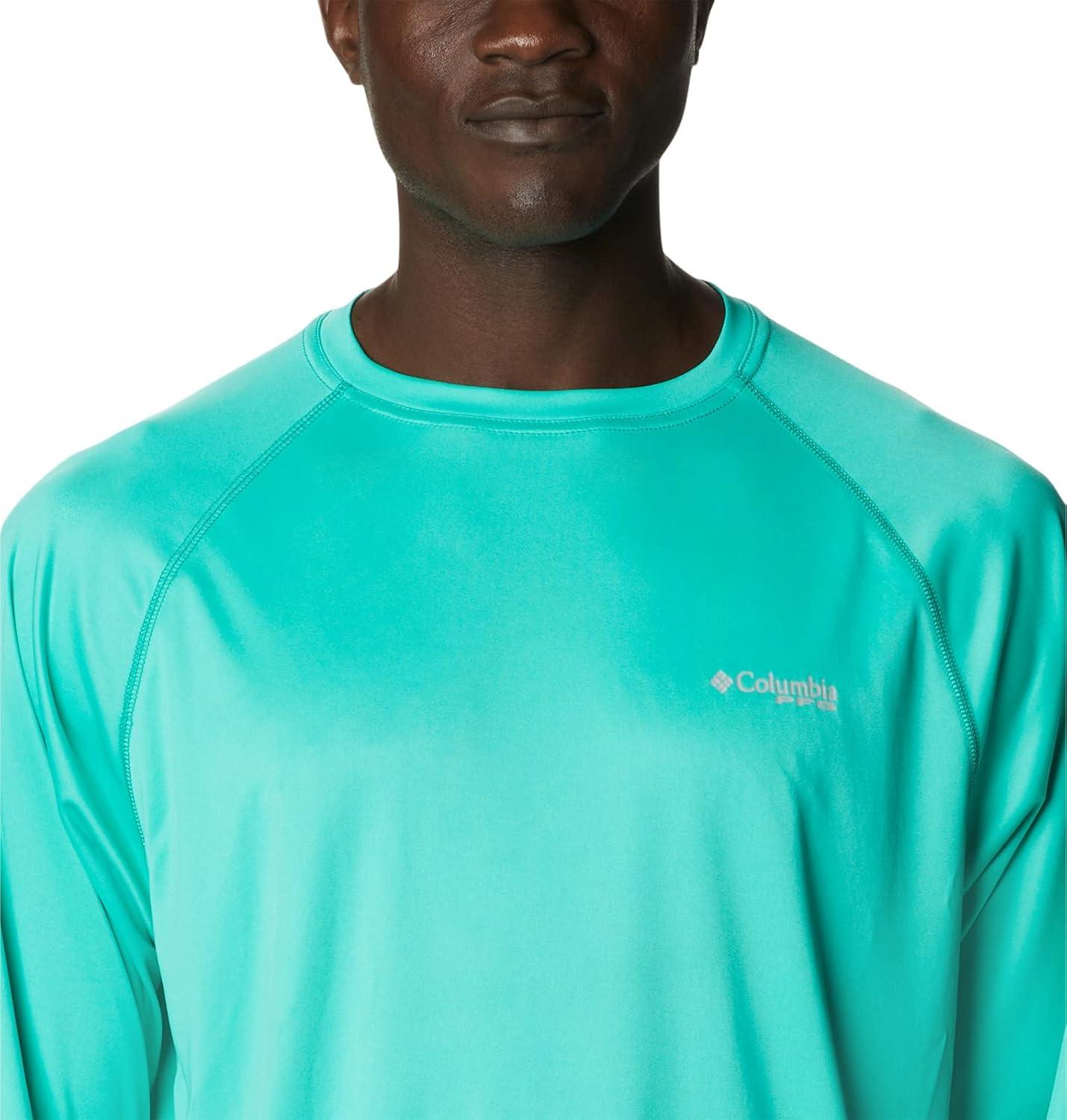 imageColumbia Mens PFG Terminal Tackle Long Sleeve ShirtElectric TurquoiseCool Grey Logo
