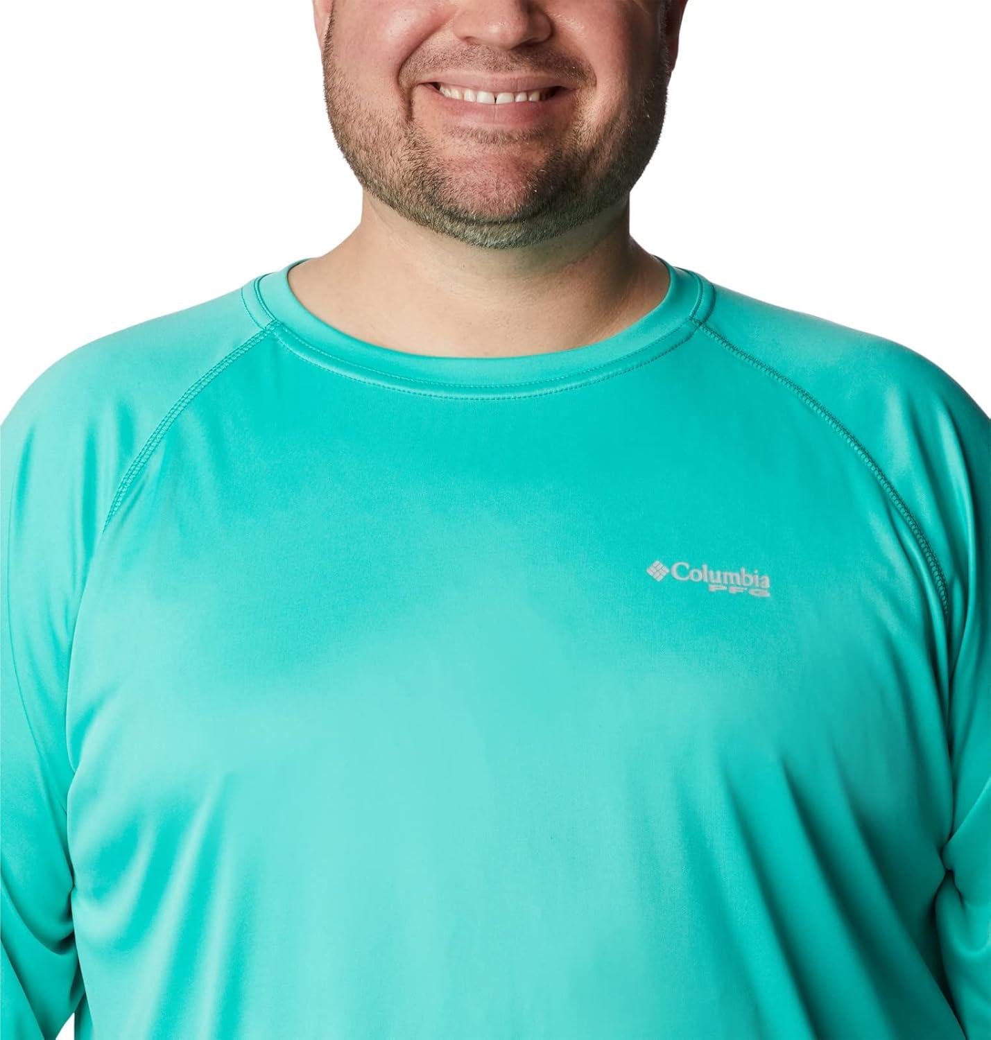 imageColumbia Mens PFG Terminal Tackle Long Sleeve ShirtElectric TurquoiseCool Grey Logo
