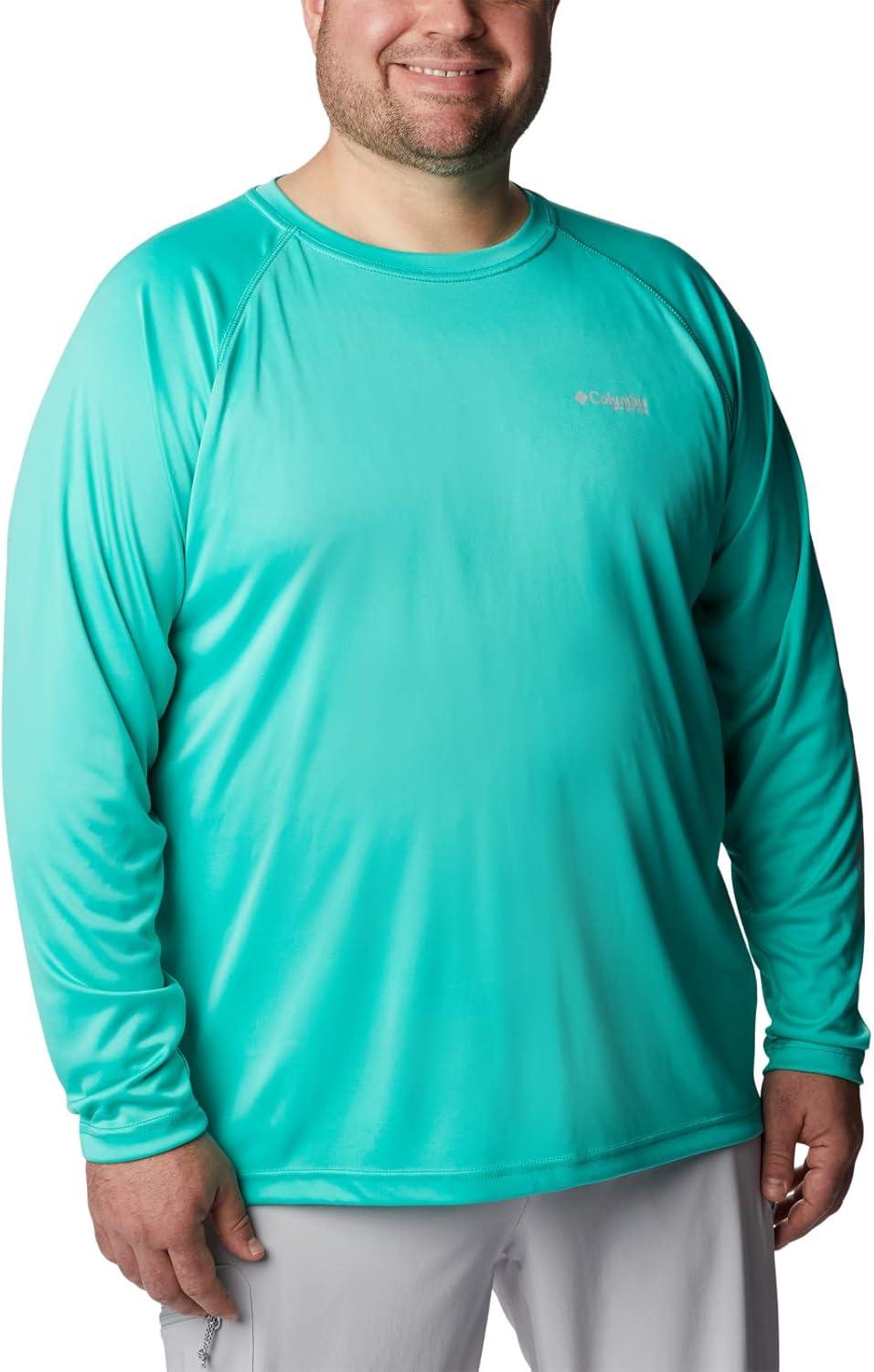 imageColumbia Mens PFG Terminal Tackle Long Sleeve ShirtElectric TurquoiseCool Grey Logo