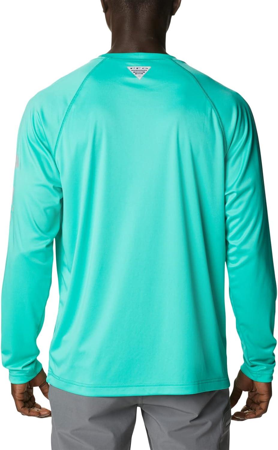imageColumbia Mens PFG Terminal Tackle Long Sleeve ShirtElectric TurquoiseCool Grey Logo