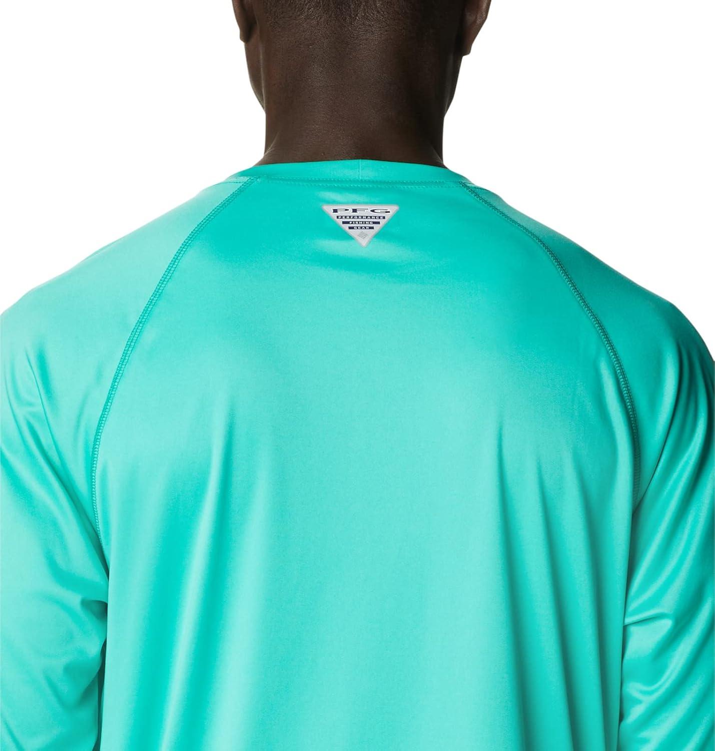 imageColumbia Mens PFG Terminal Tackle Long Sleeve ShirtElectric TurquoiseCool Grey Logo