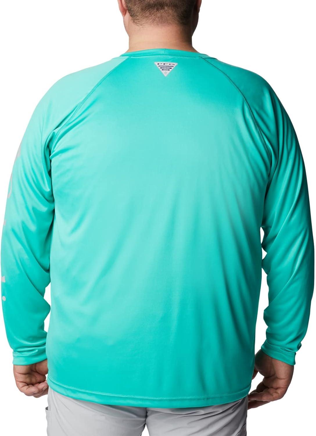 imageColumbia Mens PFG Terminal Tackle Long Sleeve ShirtElectric TurquoiseCool Grey Logo