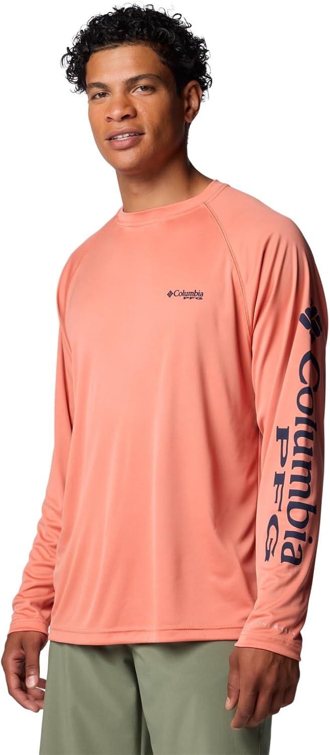 imageColumbia Mens PFG Terminal Tackle Long Sleeve ShirtFaded PeachCollegiate Navy Logo