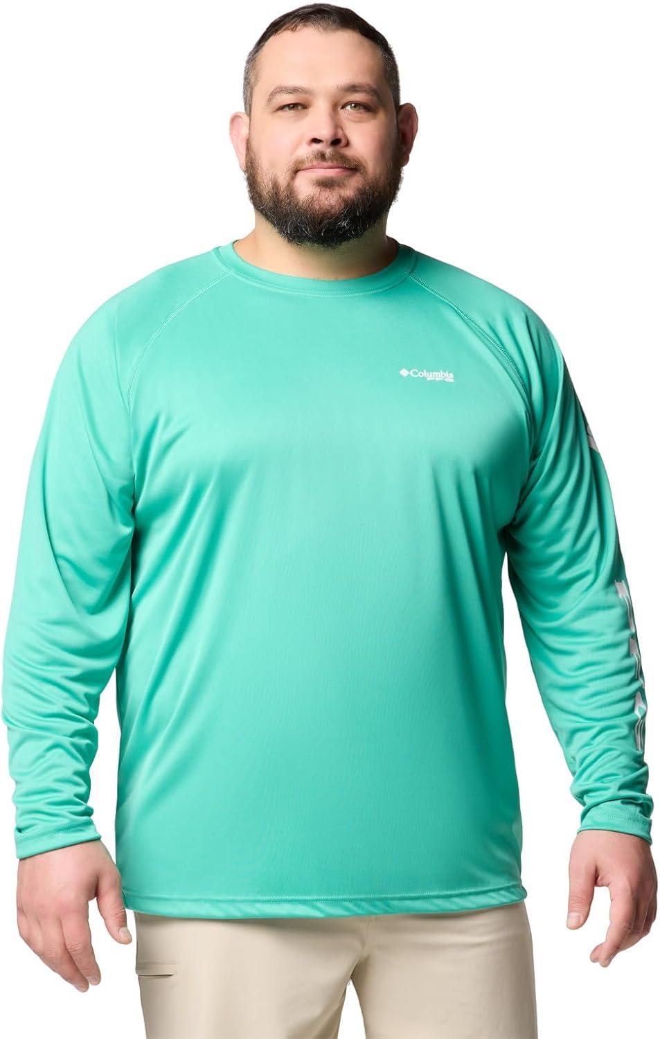 imageColumbia Mens PFG Terminal Tackle Long Sleeve ShirtGlaze GreenWhite Logo