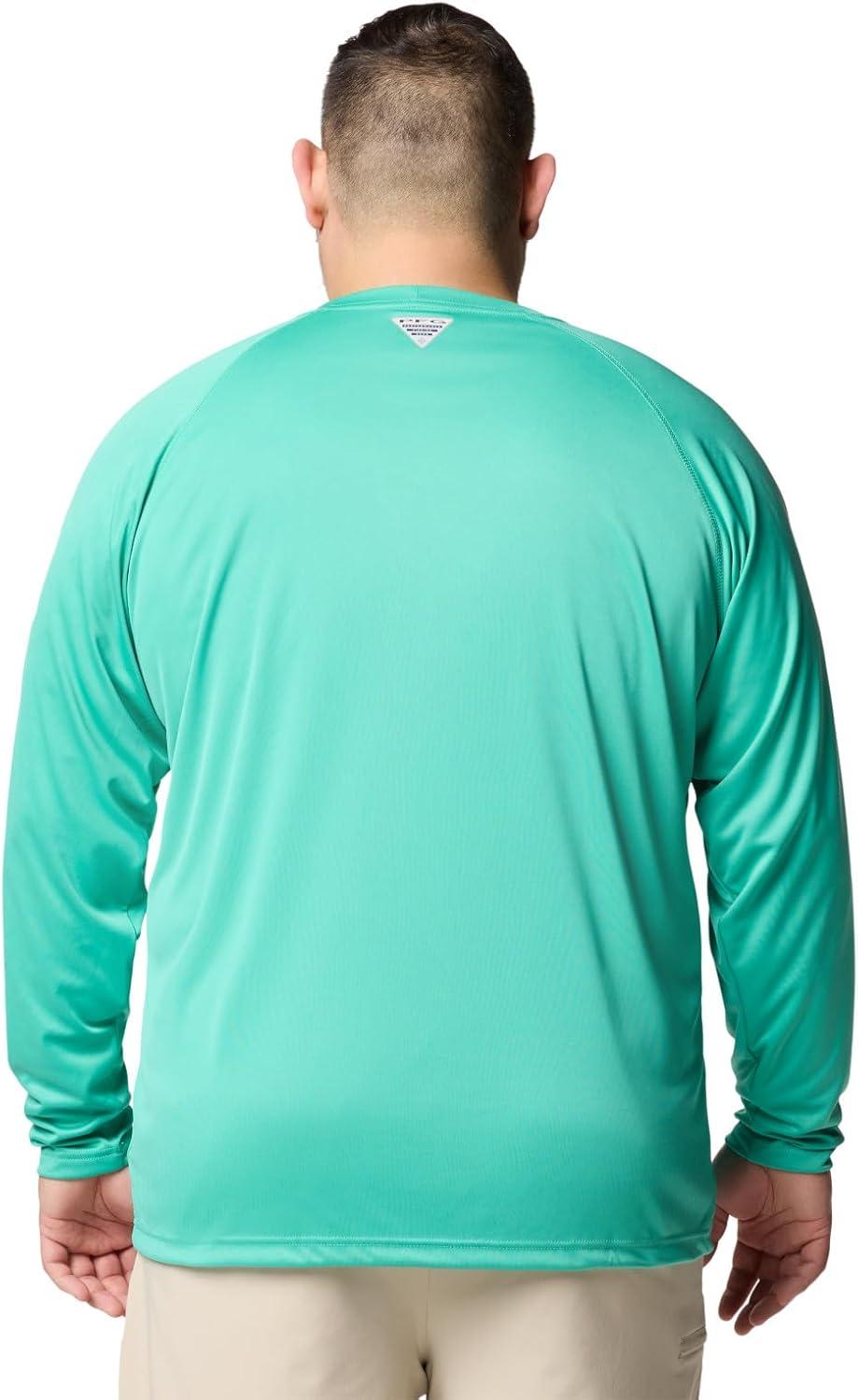 imageColumbia Mens PFG Terminal Tackle Long Sleeve ShirtGlaze GreenWhite Logo