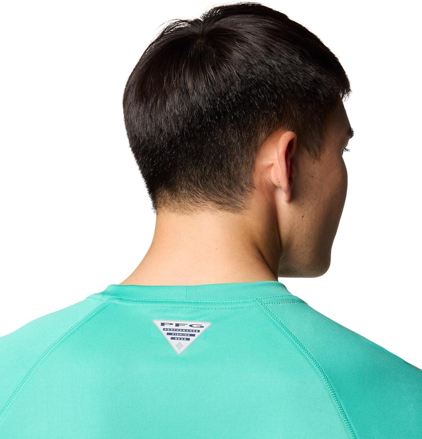 imageColumbia Mens PFG Terminal Tackle Long Sleeve ShirtGlaze GreenWhite Logo