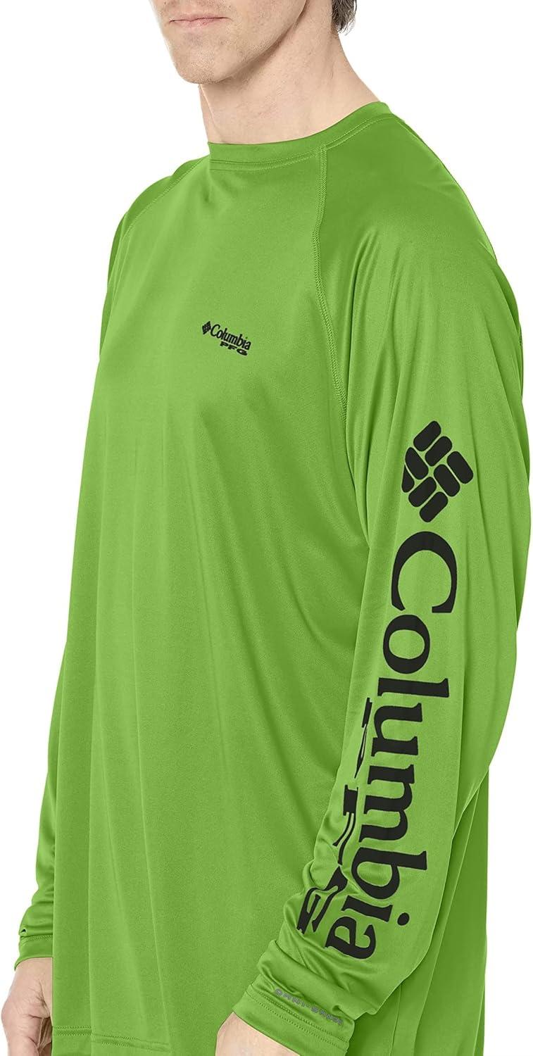 imageColumbia Mens PFG Terminal Tackle Long Sleeve ShirtGreen MambaBlack Logo