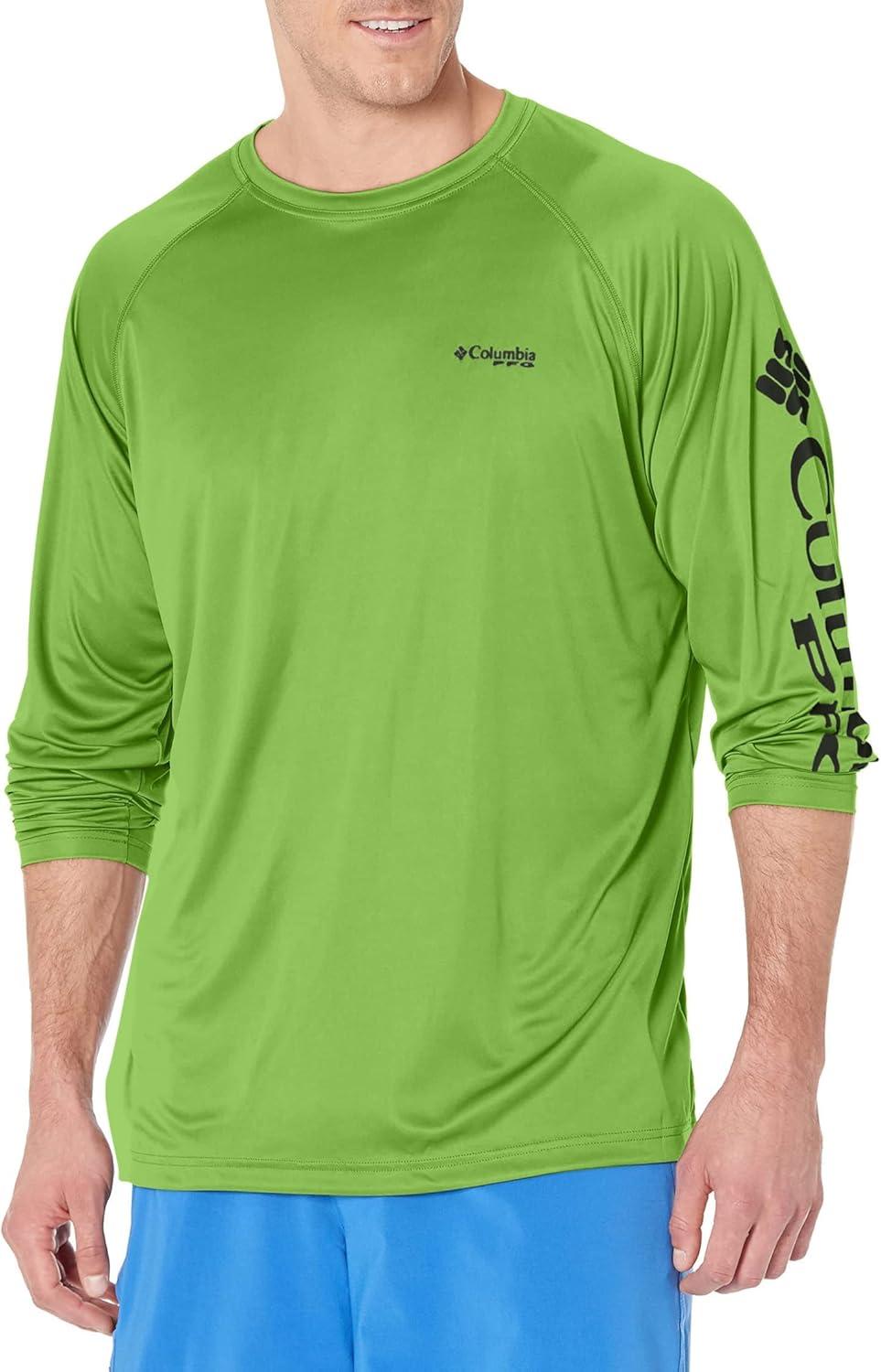 imageColumbia Mens PFG Terminal Tackle Long Sleeve ShirtGreen MambaBlack Logo