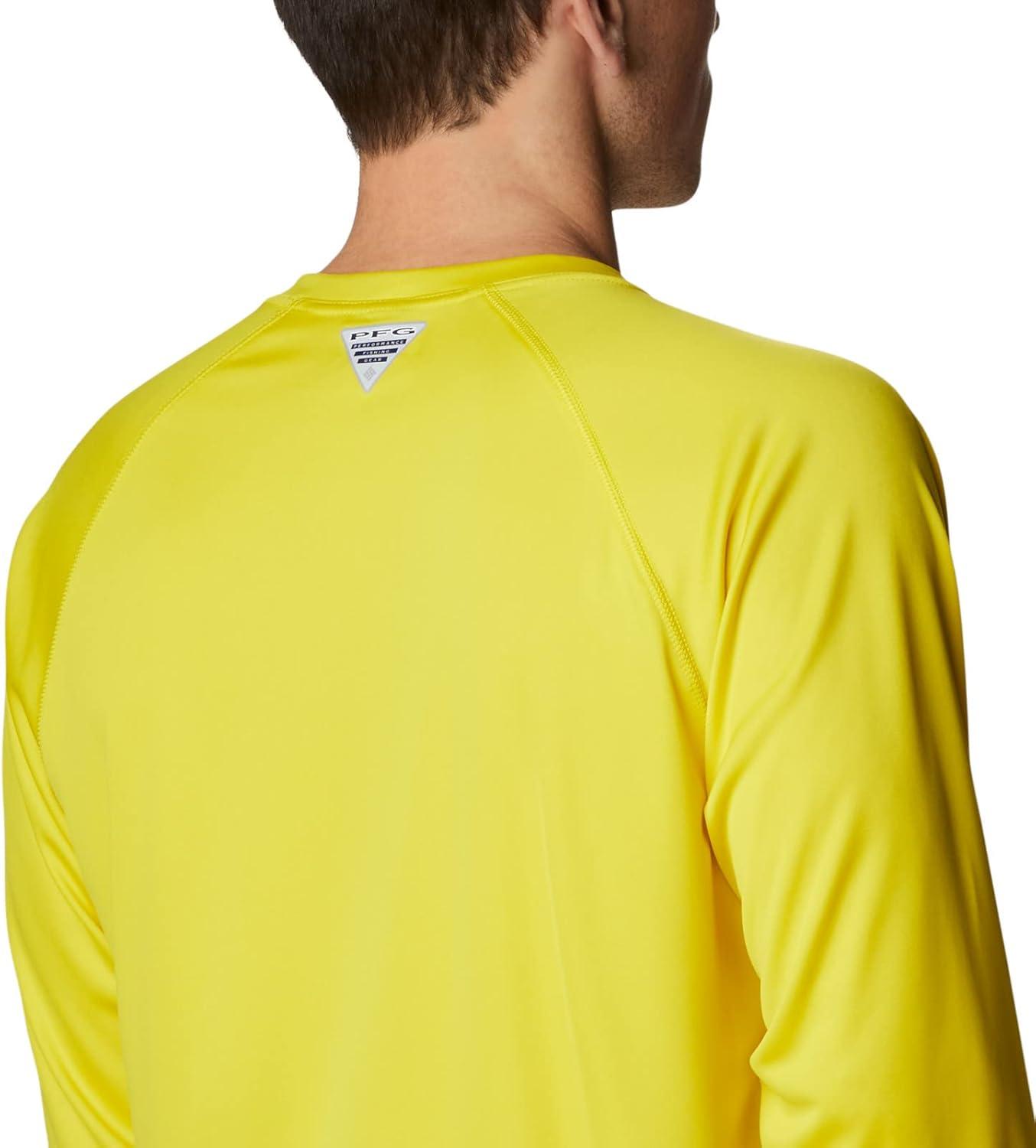 imageColumbia Mens PFG Terminal Tackle Long Sleeve ShirtLaser LemonCool Grey Logo