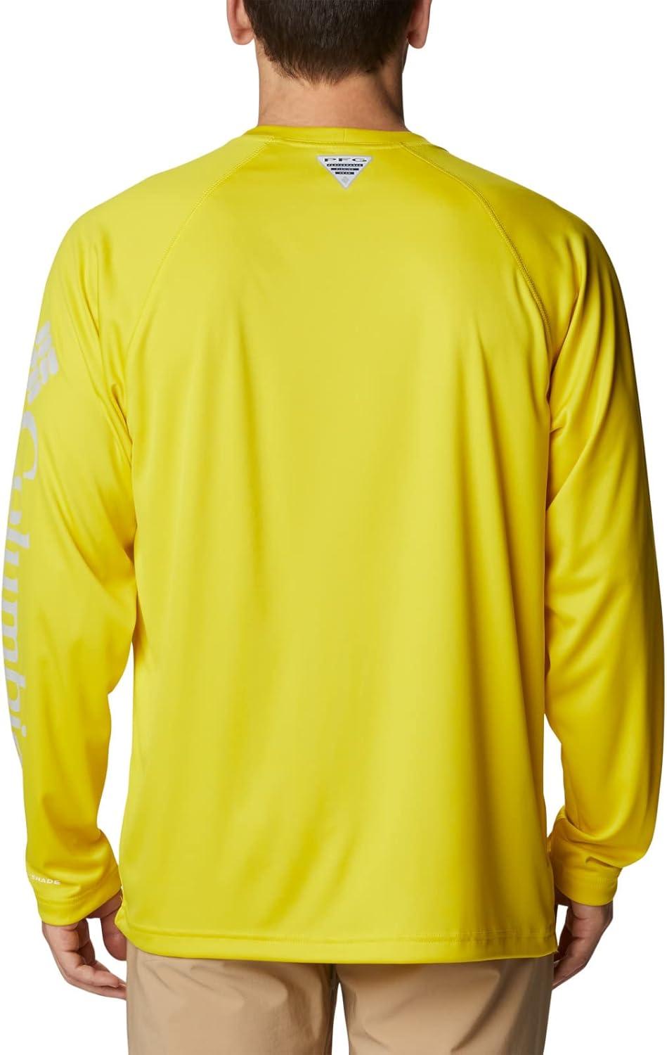 imageColumbia Mens PFG Terminal Tackle Long Sleeve ShirtLaser LemonCool Grey Logo