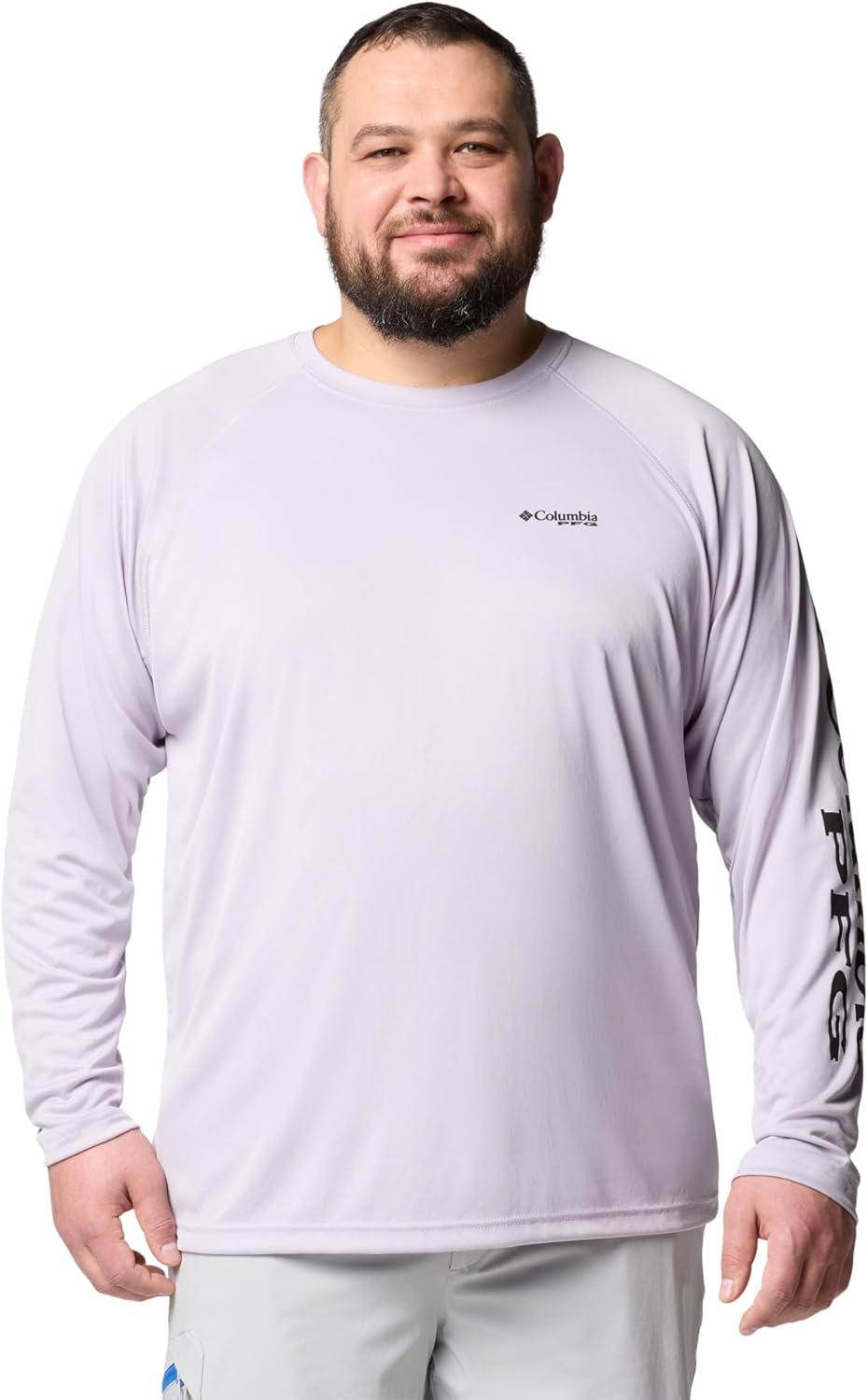 imageColumbia Mens PFG Terminal Tackle Long Sleeve ShirtLavender PearlBlack Logo