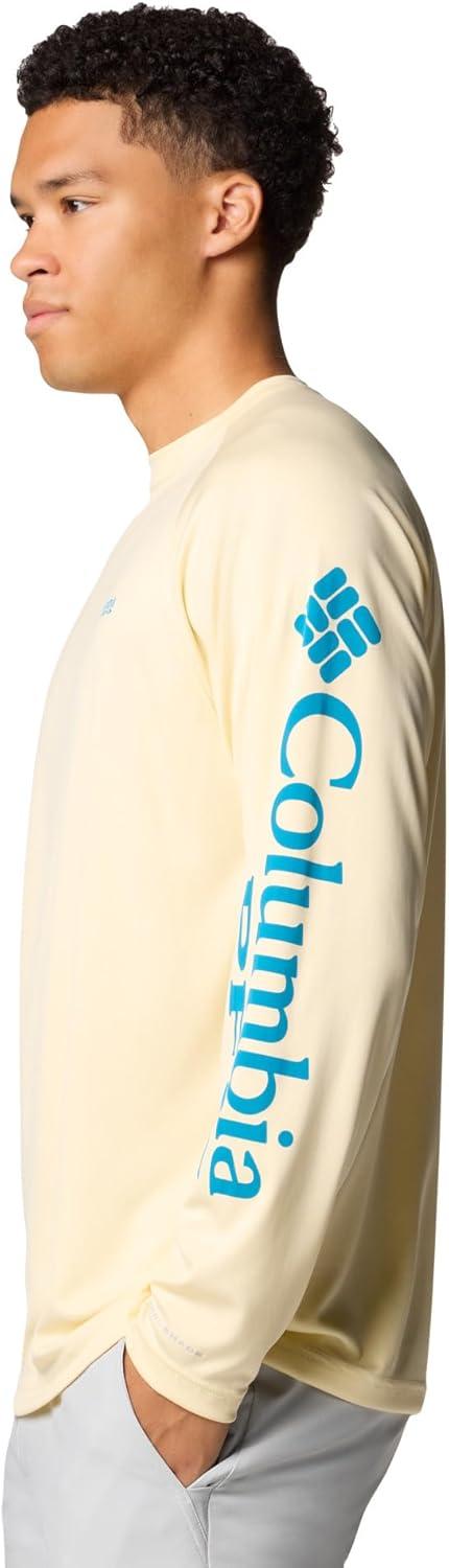 imageColumbia Mens PFG Terminal Tackle Long Sleeve ShirtLemon WashBlue Echo Logo