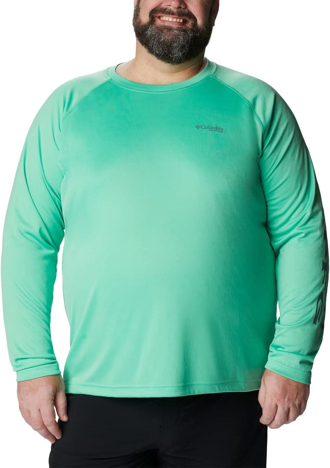 imageColumbia Mens PFG Terminal Tackle Long Sleeve ShirtLight JadeMetal Logo