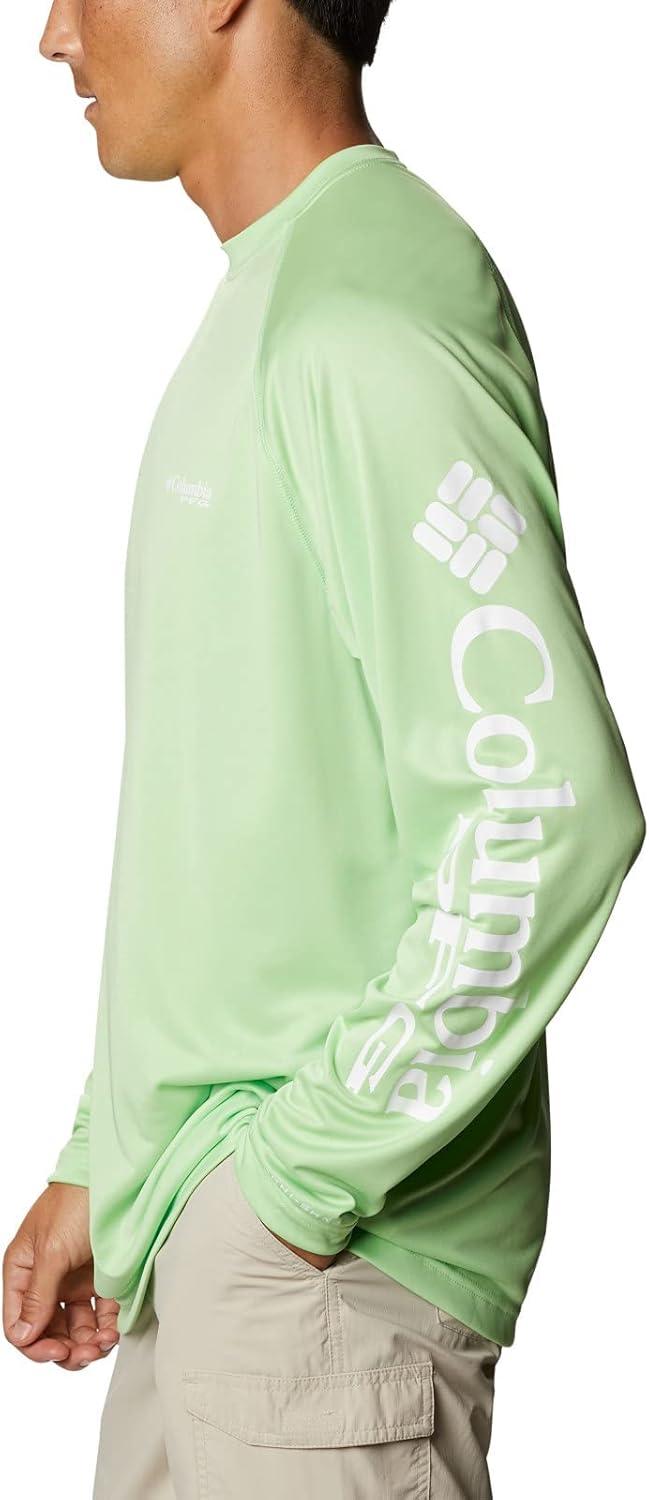 imageColumbia Mens PFG Terminal Tackle Long Sleeve ShirtLime GlowWhite Logo