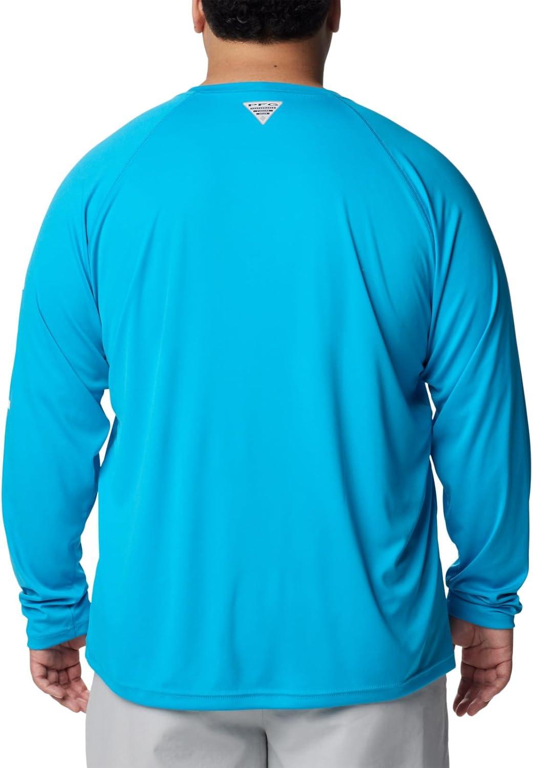 imageColumbia Mens PFG Terminal Tackle Long Sleeve ShirtOcean BlueWhite Logo