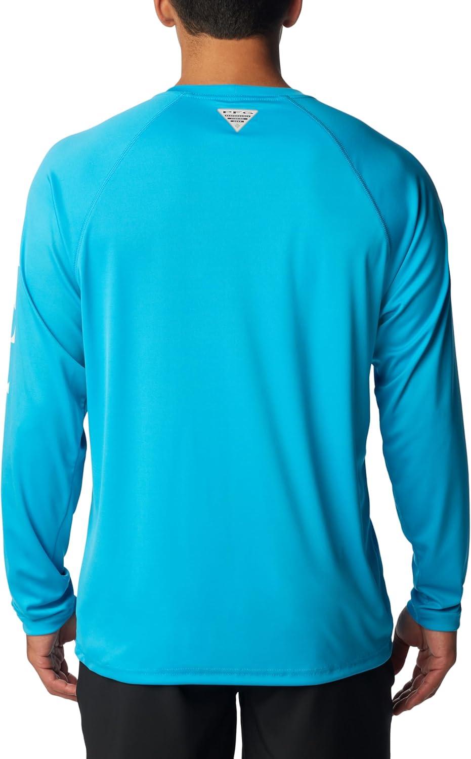 imageColumbia Mens PFG Terminal Tackle Long Sleeve ShirtOcean BlueWhite Logo