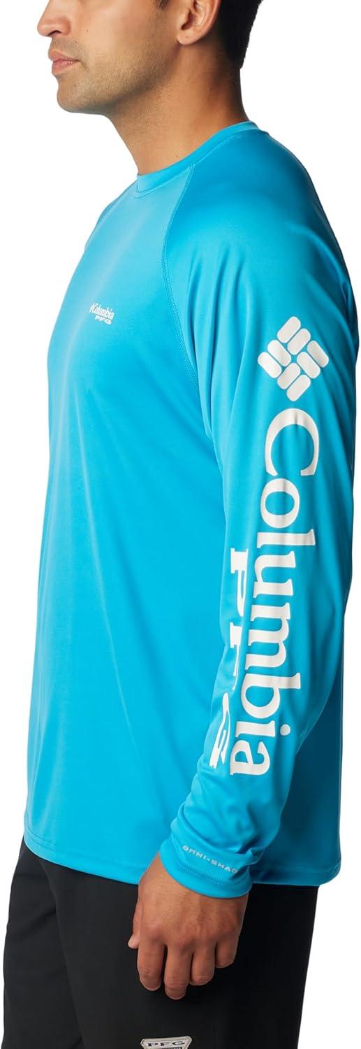 imageColumbia Mens PFG Terminal Tackle Long Sleeve ShirtOcean BlueWhite Logo
