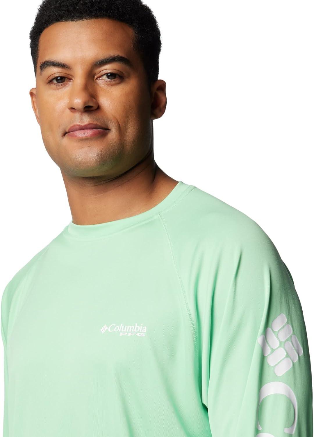 imageColumbia Mens PFG Terminal Tackle Long Sleeve ShirtOcean MintWhite Logo