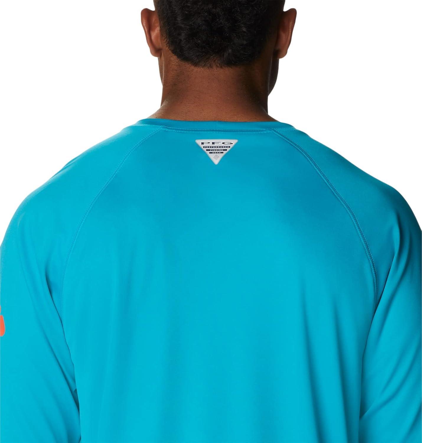 imageColumbia Mens PFG Terminal Tackle Long Sleeve ShirtOcean TealCorange Logo