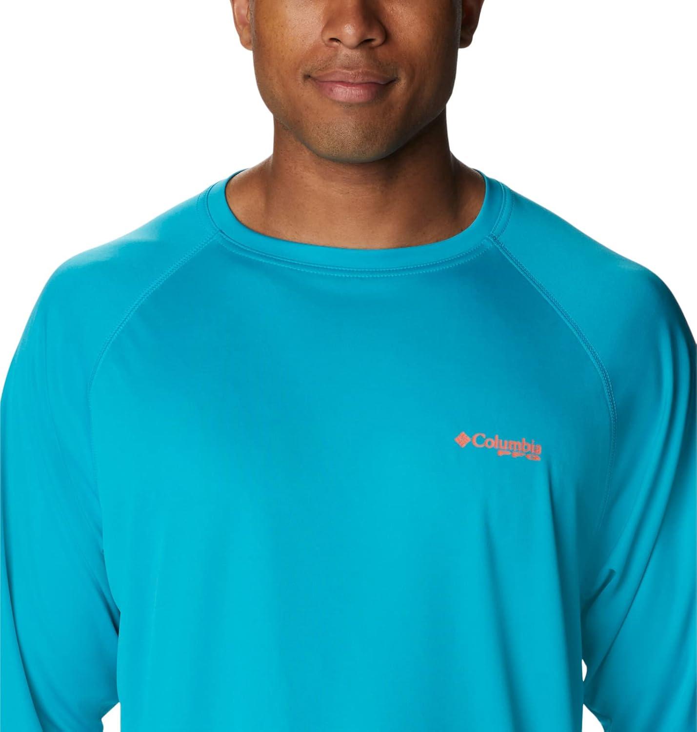 imageColumbia Mens PFG Terminal Tackle Long Sleeve ShirtOcean TealCorange Logo