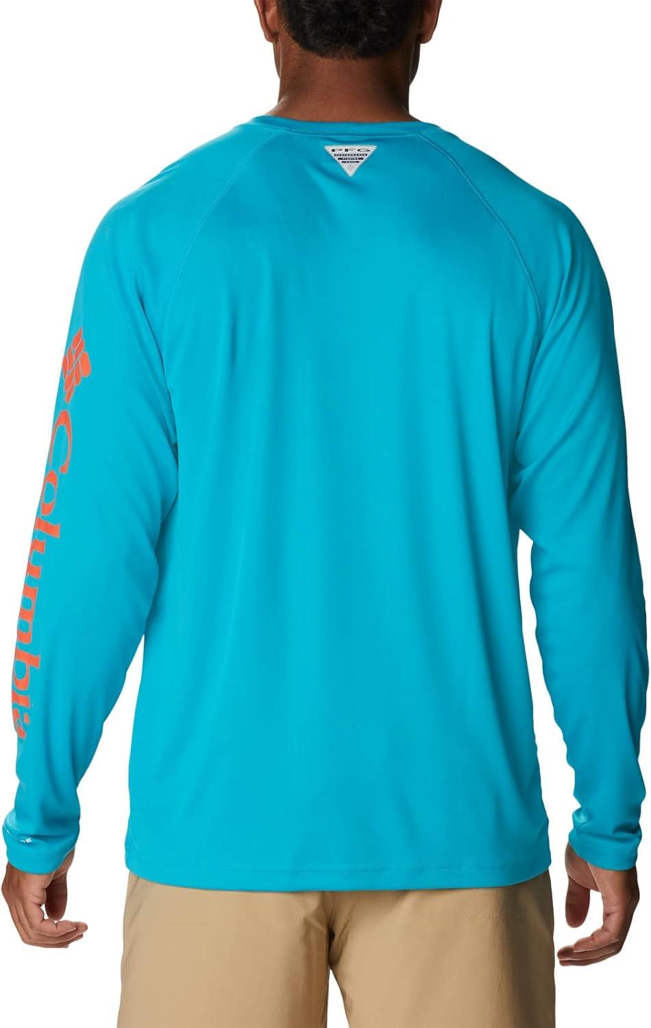 imageColumbia Mens PFG Terminal Tackle Long Sleeve ShirtOcean TealCorange Logo