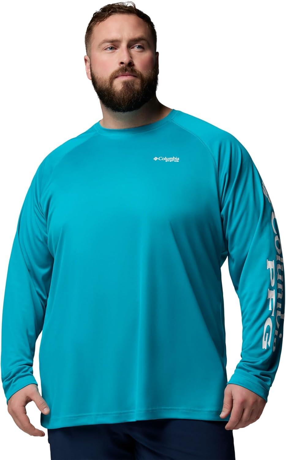 imageColumbia Mens PFG Terminal Tackle Long Sleeve ShirtOcean TealWhite Logo