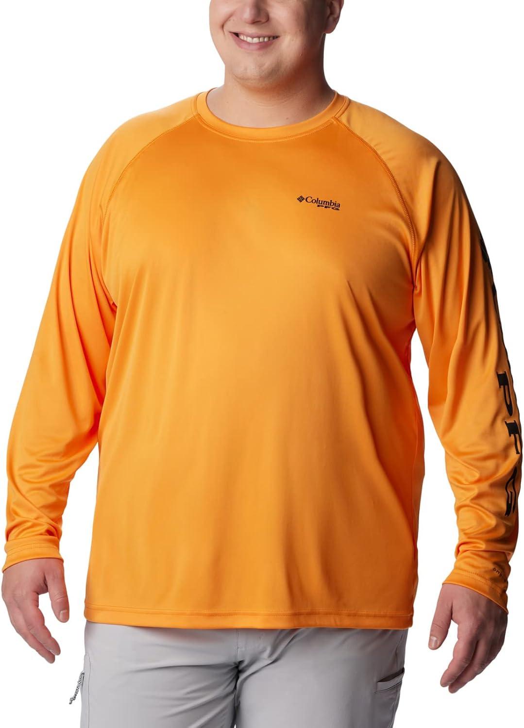 imageColumbia Mens PFG Terminal Tackle Long Sleeve ShirtOrange BlastBlack Logo