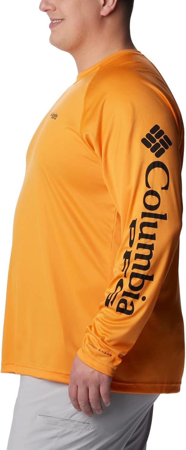 imageColumbia Mens PFG Terminal Tackle Long Sleeve ShirtOrange BlastBlack Logo