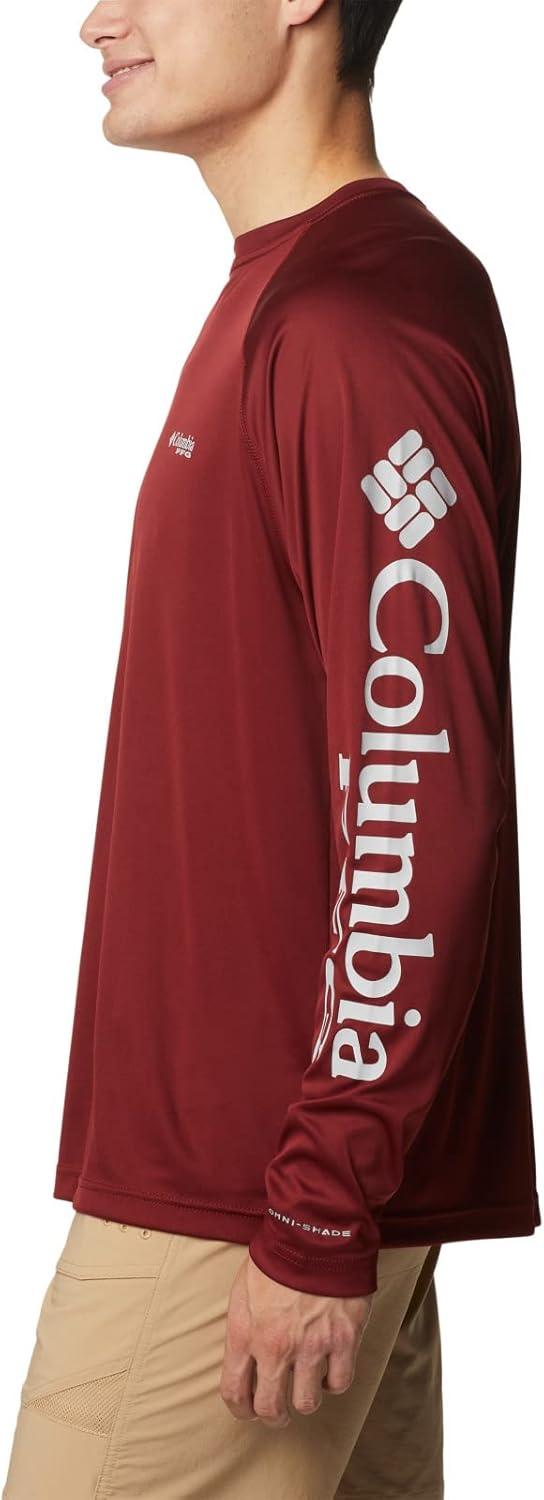 imageColumbia Mens PFG Terminal Tackle Long Sleeve ShirtRed JasperCool Grey Logo