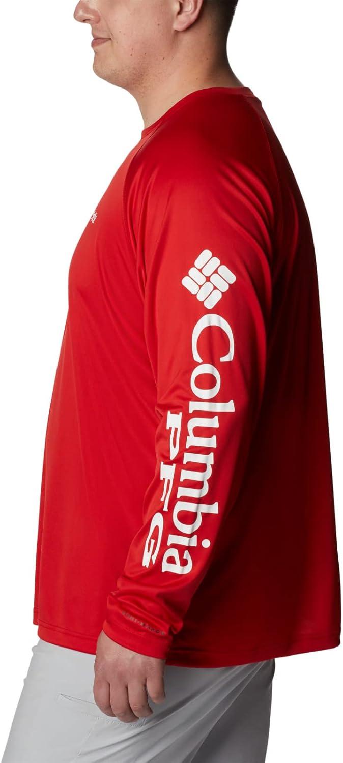 imageColumbia Mens PFG Terminal Tackle Long Sleeve ShirtRed SparkWhite Logo