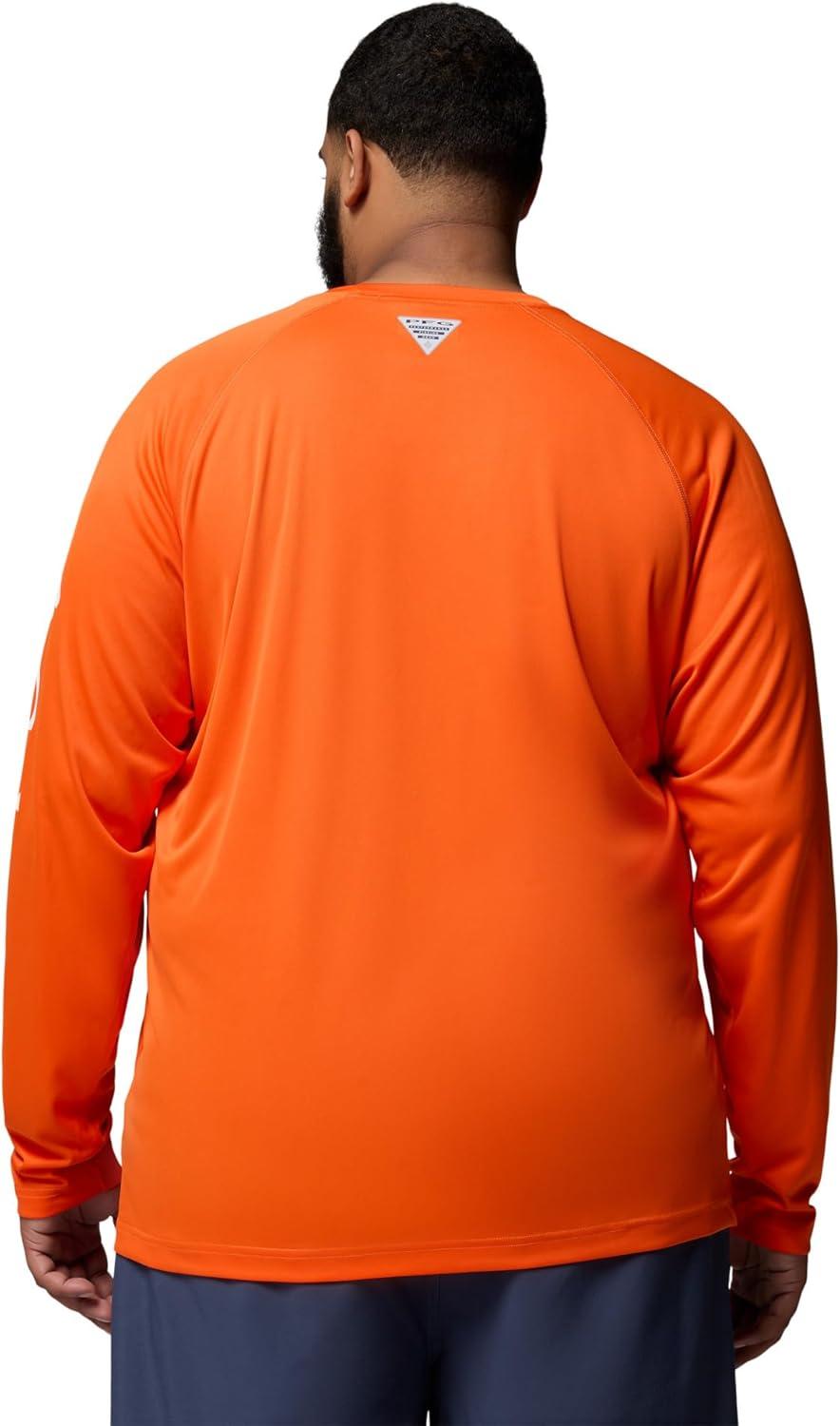 imageColumbia Mens PFG Terminal Tackle Long Sleeve ShirtSpark OrangeWhite Logo