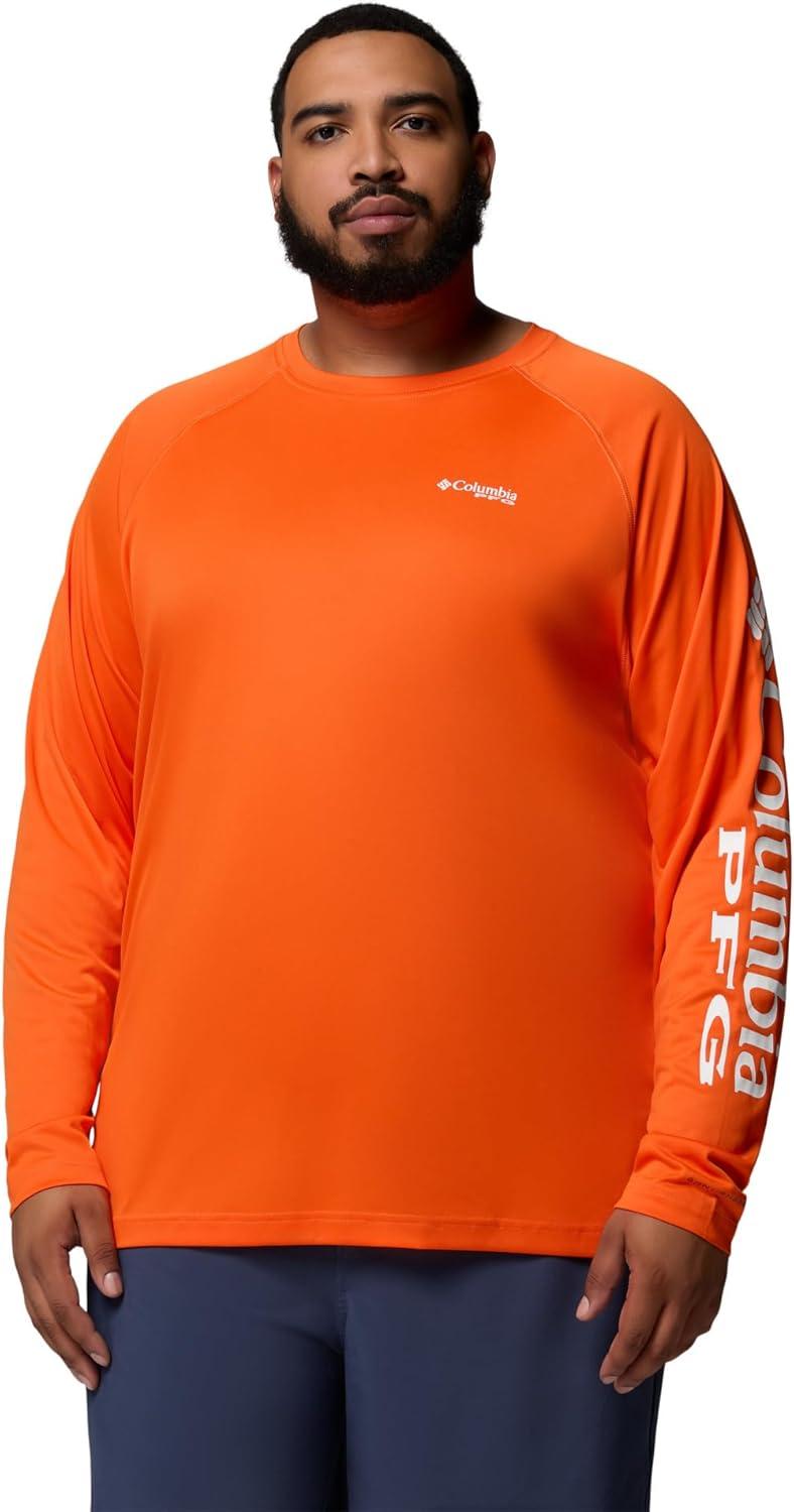 imageColumbia Mens PFG Terminal Tackle Long Sleeve ShirtSpark OrangeWhite Logo
