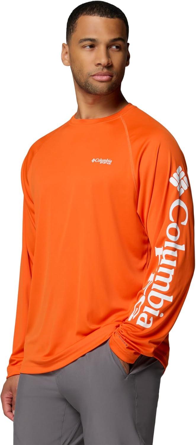 imageColumbia Mens PFG Terminal Tackle Long Sleeve ShirtSpark OrangeWhite Logo