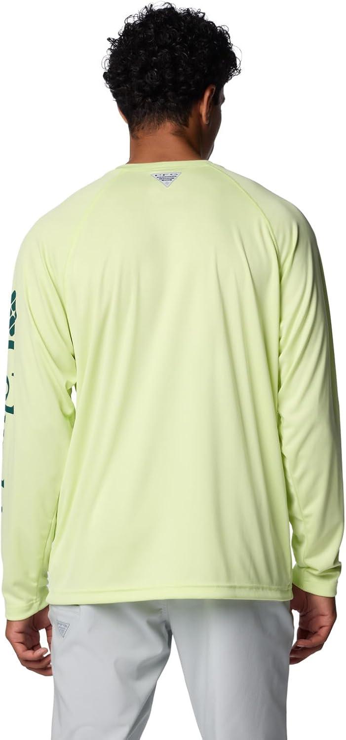 imageColumbia Mens PFG Terminal Tackle Long Sleeve ShirtSpring YellowMidnight Teal Logo