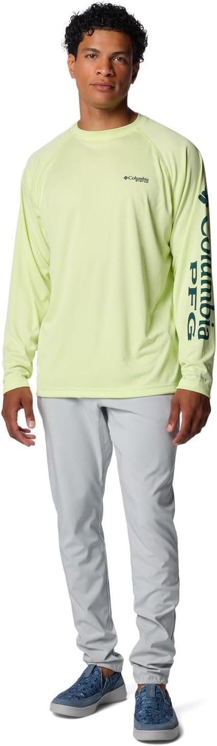 imageColumbia Mens PFG Terminal Tackle Long Sleeve ShirtSpring YellowMidnight Teal Logo