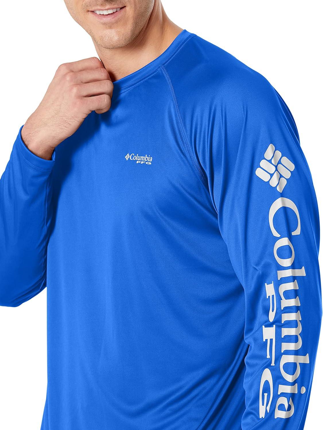 imageColumbia Mens PFG Terminal Tackle Long Sleeve ShirtTanzaniteWhite Logo