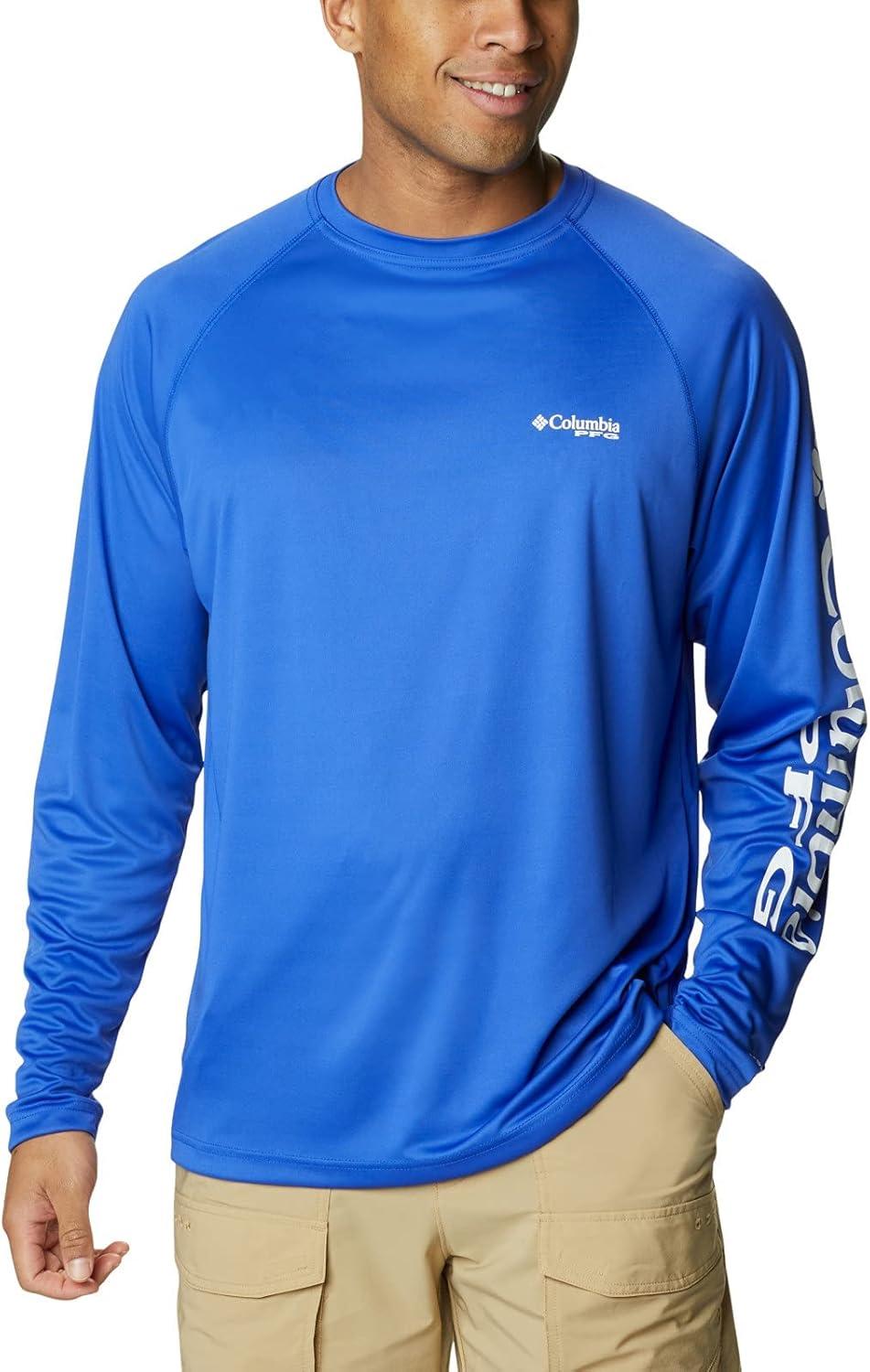 imageColumbia Mens PFG Terminal Tackle Long Sleeve ShirtTanzaniteWhite Logo