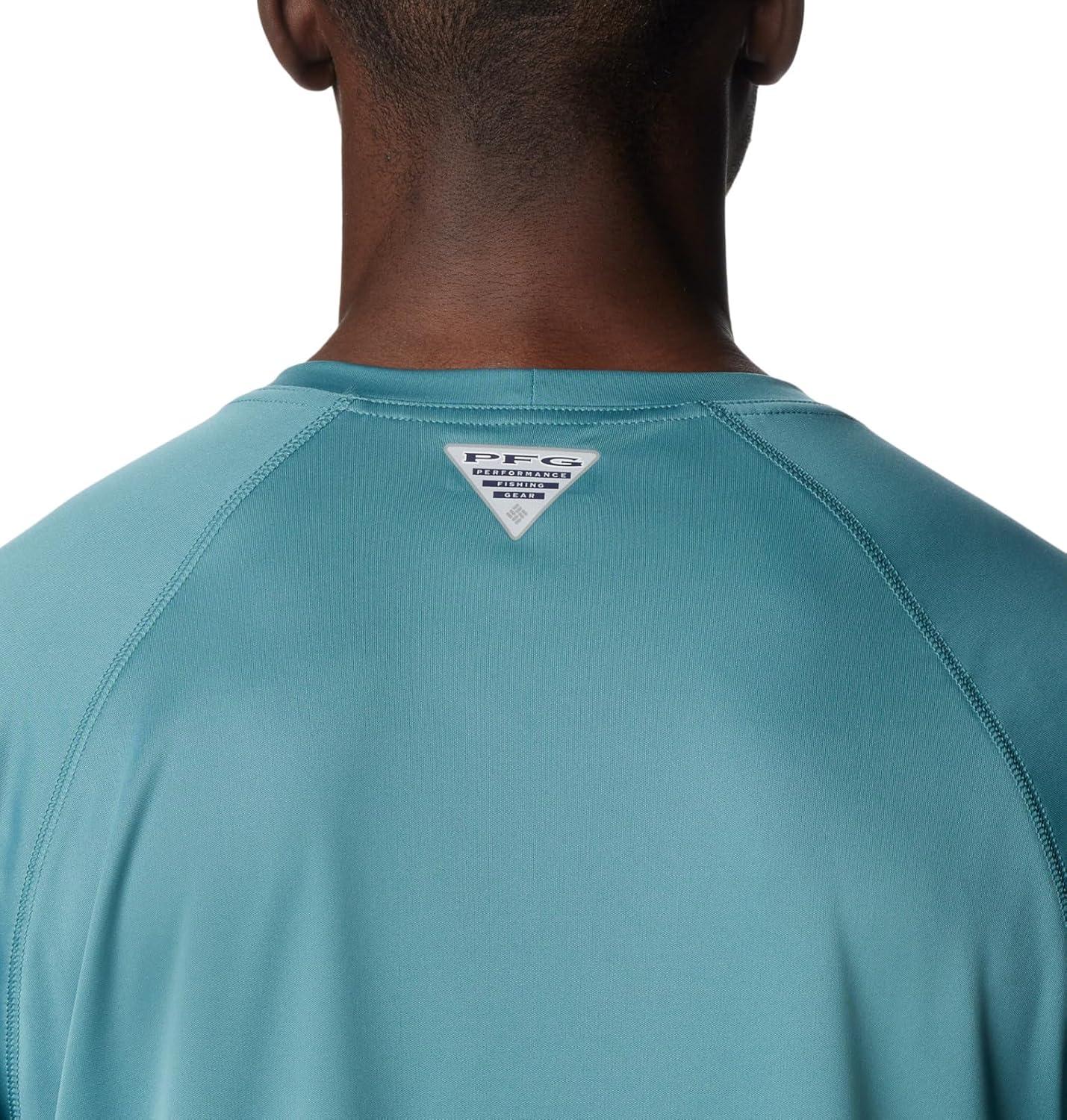 imageColumbia Mens PFG Terminal Tackle Long Sleeve ShirtTranquil TealOrange Reef Logo