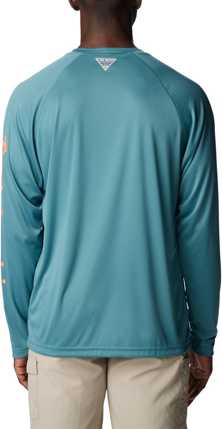 imageColumbia Mens PFG Terminal Tackle Long Sleeve ShirtTranquil TealOrange Reef Logo