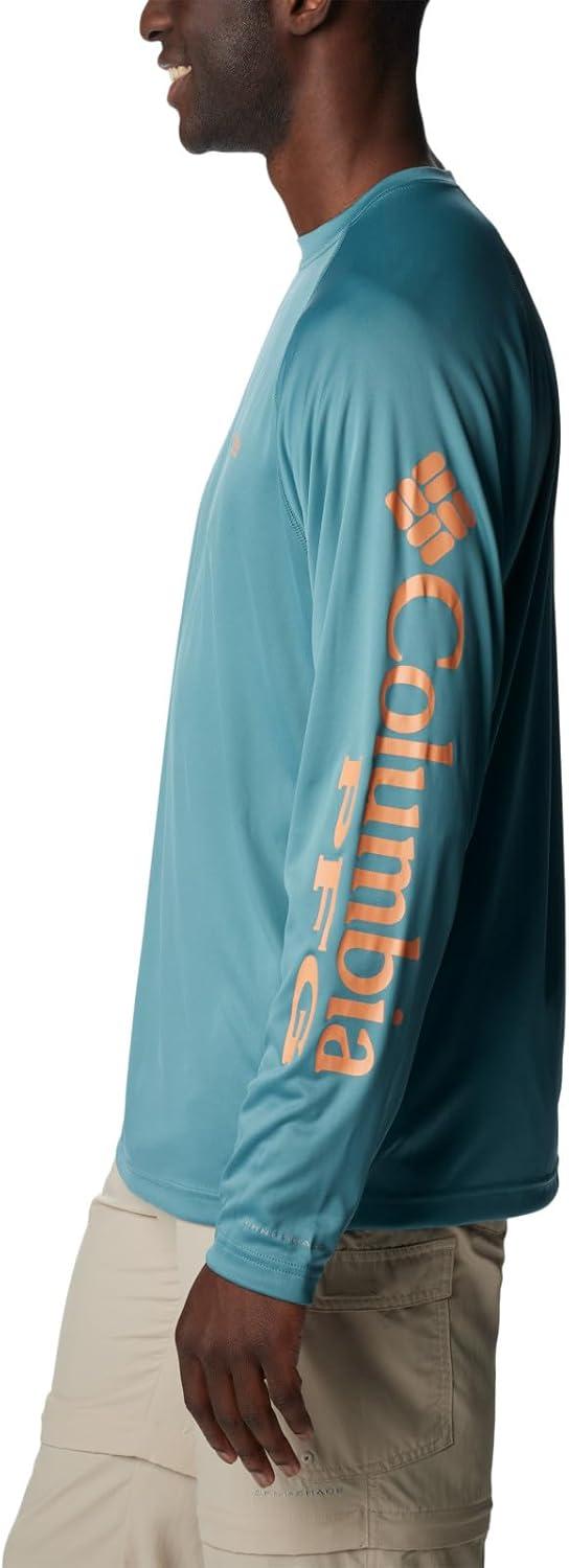 imageColumbia Mens PFG Terminal Tackle Long Sleeve ShirtTranquil TealOrange Reef Logo