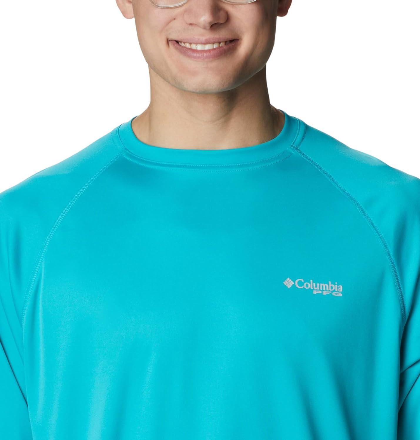 imageColumbia Mens PFG Terminal Tackle Long Sleeve ShirtTurquoiseCool Grey Logo