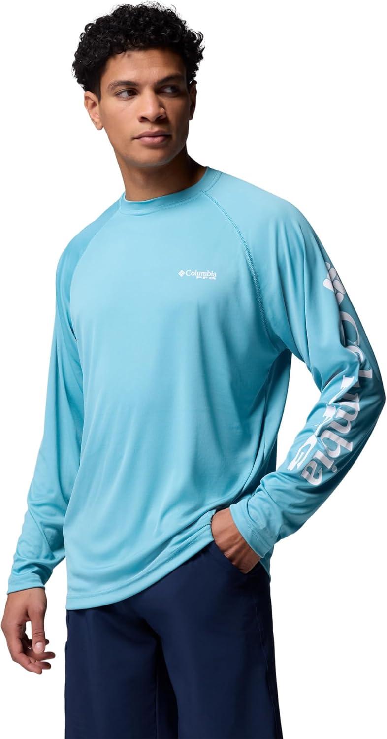 imageColumbia Mens PFG Terminal Tackle Long Sleeve ShirtVintage BlueWhite Logo