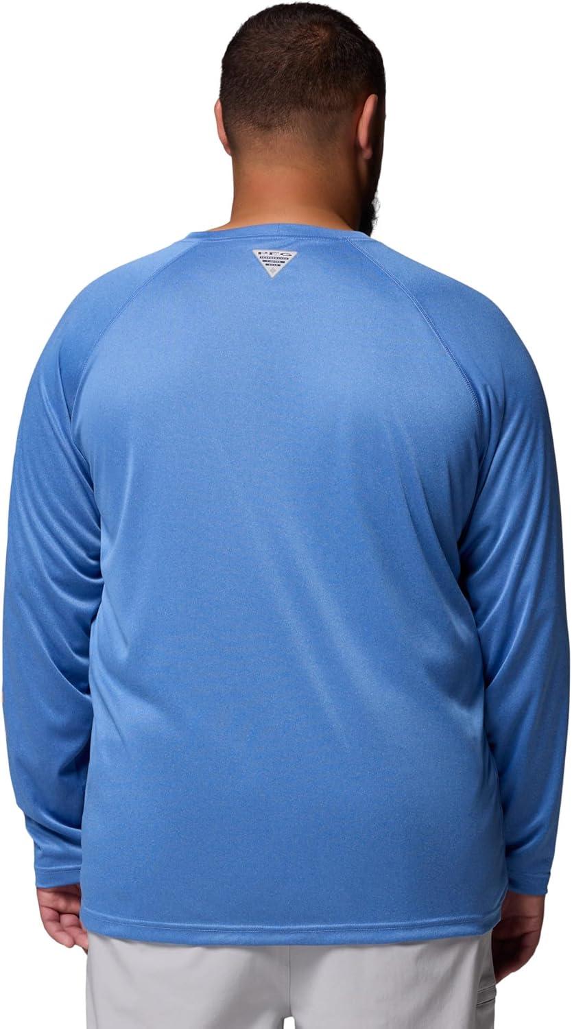 imageColumbia Mens PFG Terminal Tackle Long Sleeve ShirtVivid Blue HeatherBright Nectar Logo