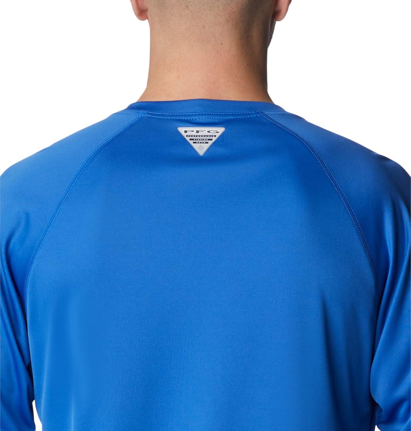imageColumbia Mens PFG Terminal Tackle Long Sleeve ShirtVivid BlueBright Nectar Logo