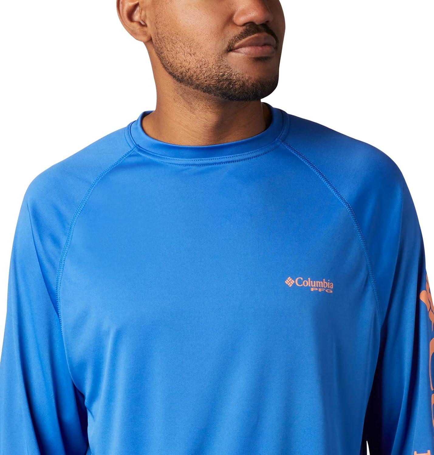 imageColumbia Mens PFG Terminal Tackle Long Sleeve ShirtVivid BlueBright Nectar Logo