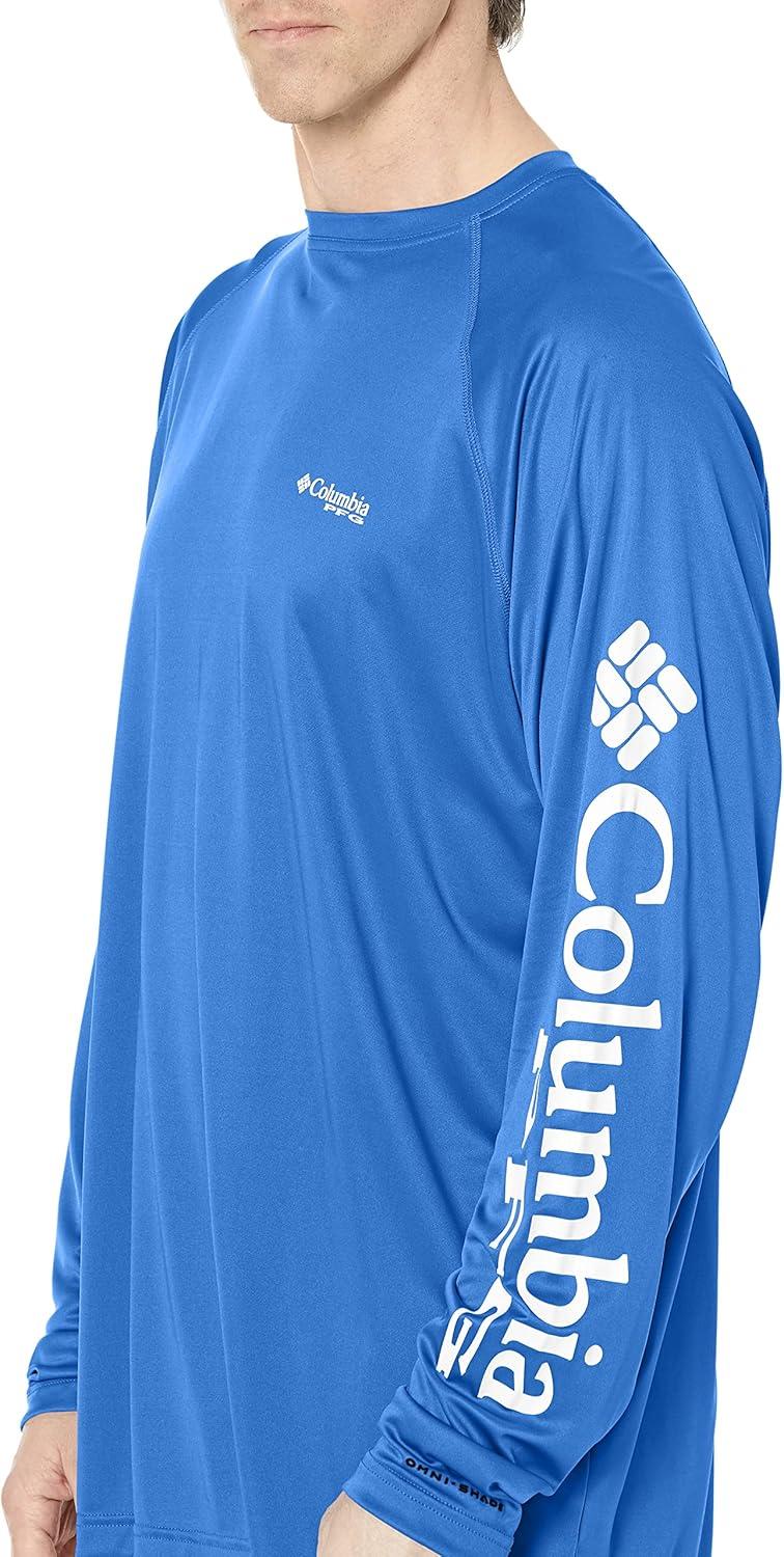 imageColumbia Mens PFG Terminal Tackle Long Sleeve ShirtVivid BlueCool Grey Logo