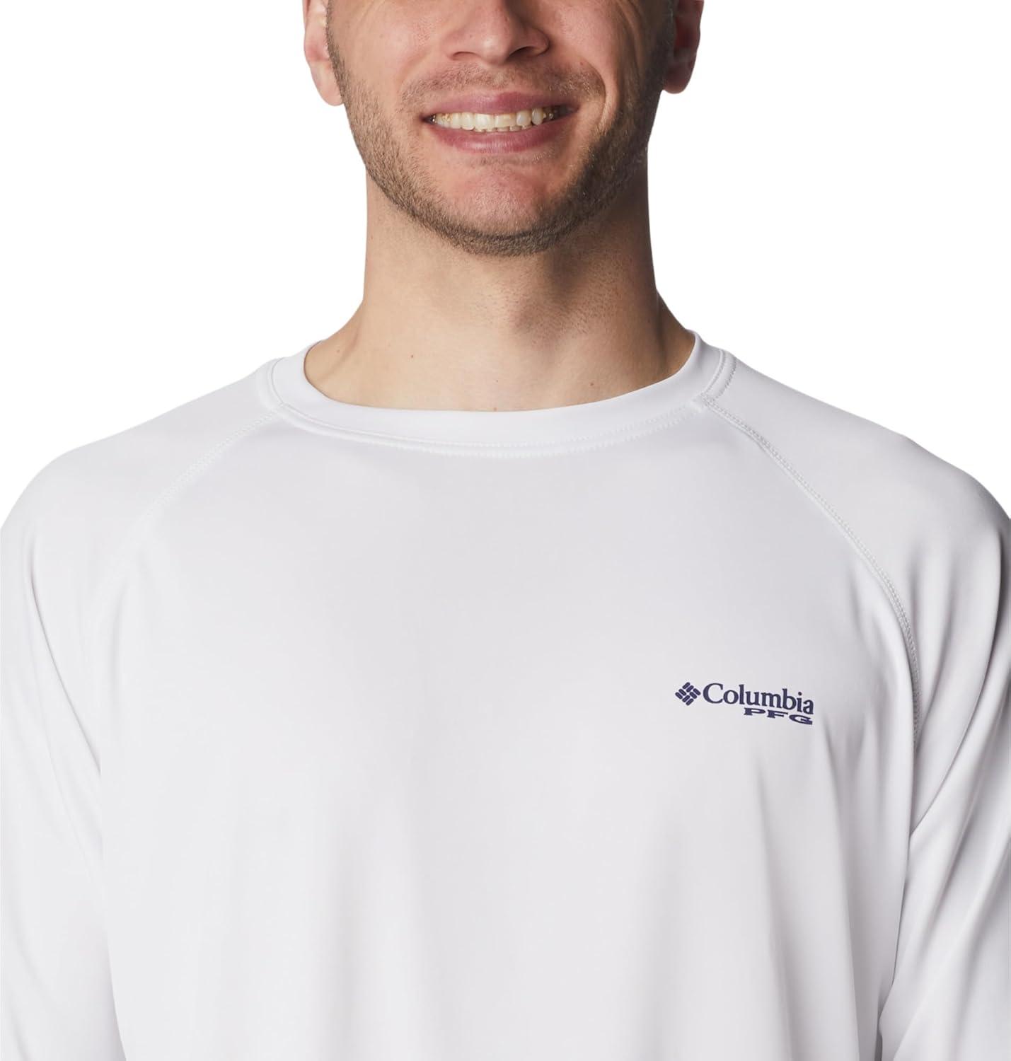 imageColumbia Mens PFG Terminal Tackle Long Sleeve ShirtWhiteNightshade Logo